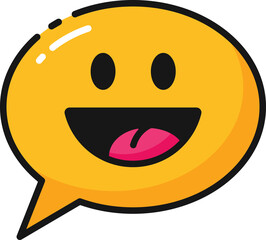 Comment With Smiling Emoji Filled Outline Icon