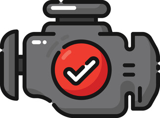 Engine Check Filled Outline Icon