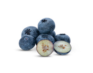 Blueberry fruit isolated on white background.
