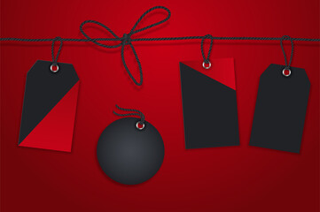 Vector realistick set of sale paper tags for christmas holiday shopping promotion. © ku4erashka