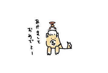 正月　鏡餅（飾り付き）年賀状