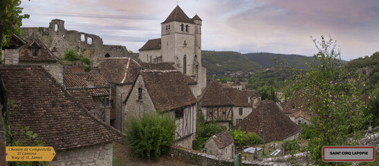 Le chemin de Compostelle, la vallée du Célé, le village de Saint Cirq Lapopie.