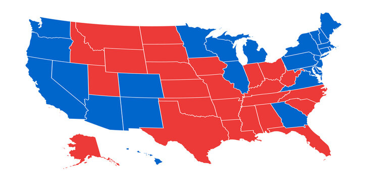 US Election Results Map. American Presidential Election Results.