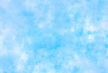 Watercolor illustration art abstract blue color texture background clouds and sky pattern.