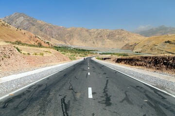 Pamir highway Panj river Pamir mountains Tajikistan