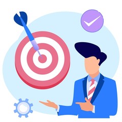 Illustration vector graphic cartoon character of business target
