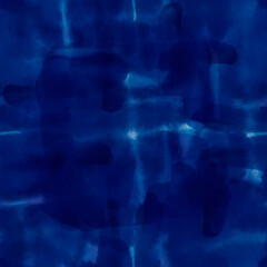 Obraz na płótnie Canvas Watercolor blue brush stroke stripe seamless pattern