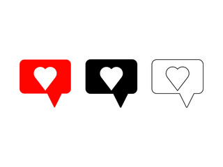 Set of social media hearts