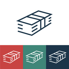 Linear vector icon with bundle of money