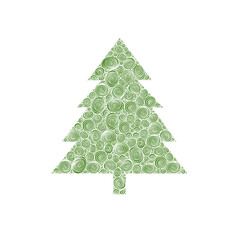 Tannenbaum Christbaum Weihnachtsbaum Spiral Muster Illustration Grün
