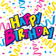 コミック風の誕生日おめでとうタイトルの吹き出し素材