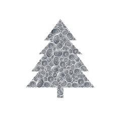 Tannenbaum Christbaum Weihnachtsbaum Spiral Muster Illustration Weiss