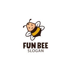 Fun bee logo design template