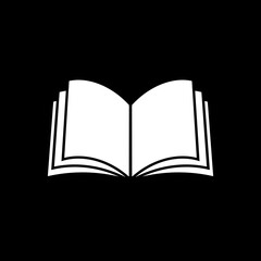 Book vector icon on black background