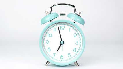 Alarm clock 06.57 o'clock isolated on white background, Copy space for your text, Time concept. .
