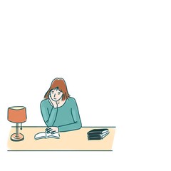 読書をしている女性