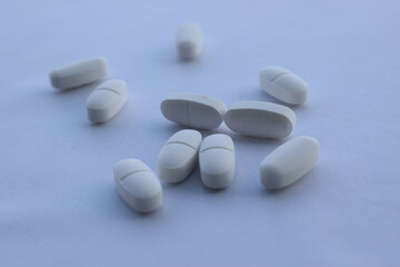 medical tablet on white background.