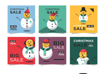Obraz na płótnie Canvas Social media banner template design, big sale ad in winter