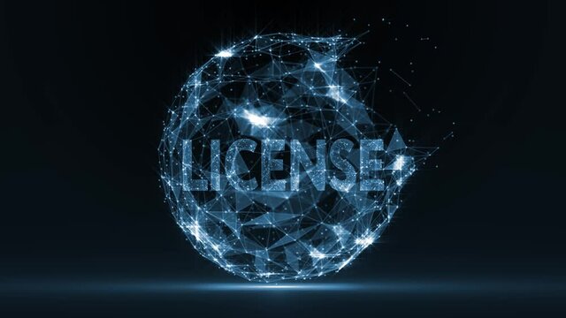 Business, Technology, Internet and network concept. Virtual button labeled: License