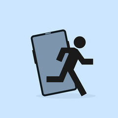 Digital detox illustration. Clipart image.