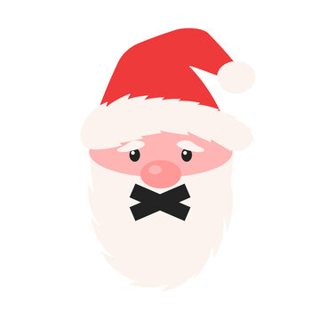 Duct tape mouth santa icon. Clipart image isolated on white background.