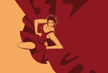 dynamic flamenco dancer