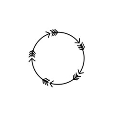 Tribal arrows circle icon. Clipart image isolated on white background.