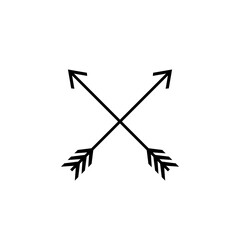 Tribal arrows crossed icon. Clipart image isolated on white background.