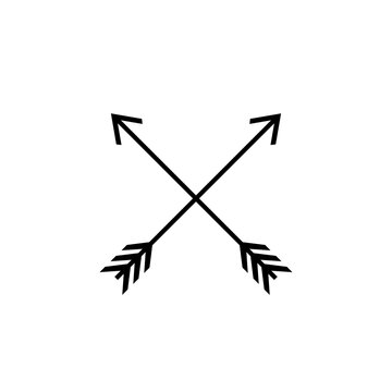 Tribal arrows crossed icon. Clipart image isolated on white background.