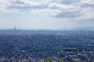 生駒山系からの大阪の眺望