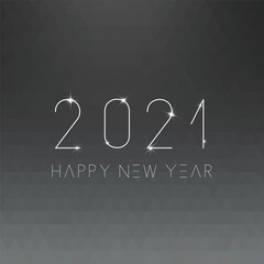 Happy new 2021 year minimalistic card, poster, banner, background and etc. Dark minimalistic design