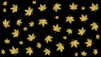 Black background, with autumn gold pattern