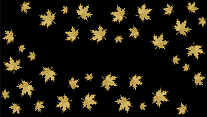 Black background, with autumn gold pattern