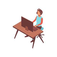 Fototapeta premium Isometric Gaming Blogger Composition