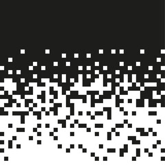 Black and white pixelation. Vector background with pixel grid. Pixel mosaic illustration.