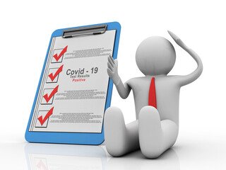 3d rendering documents around office staff