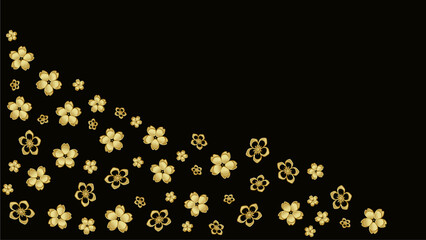 black background, with gold sakura design © indah