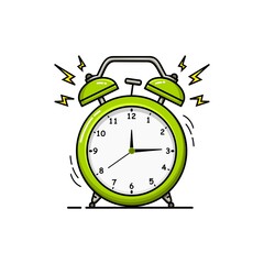 Illustration graphic vector of Alarm clock green wake-up time