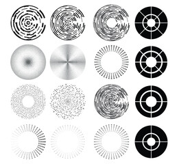 Abstract circular halftone dots form. Logo design. Vector illustration background.