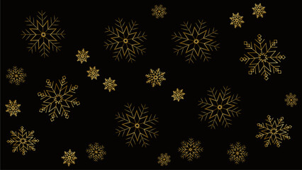 Naklejka na ściany i meble snowflake gold pattern