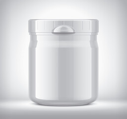 Bottle on background. Small size. Glossy surface version. 