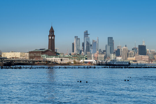 Hoboken Train Station With Hudson Yards