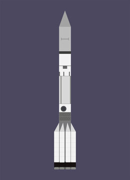 Space cosmic rocket, spaceship, spacecraft astronautics and space technology.
