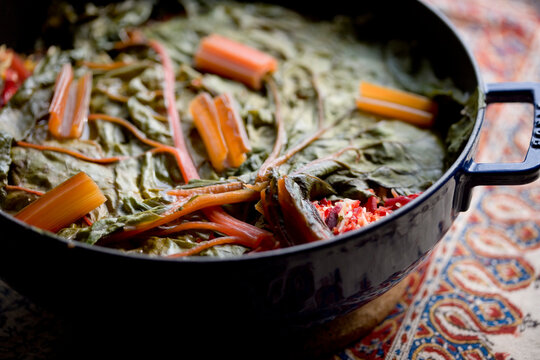Close up of beet with greens meal