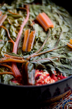 Close up of beet with greens meal