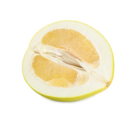 Half of fresh pomelo isolated on white