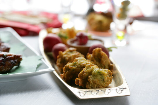Close up of broccoli fritters
