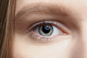 Closeup macro shot of  human female eye.