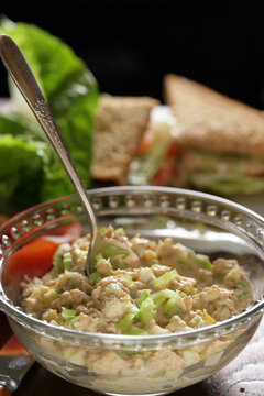 Close Up Of Tuna Salad In Bowl