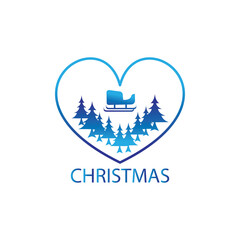 love christmas logo vector illustration landscape design